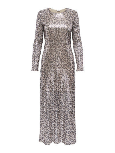 JDY - JDYLeona Sequin Lang Kjole - Brown Rice/Leo